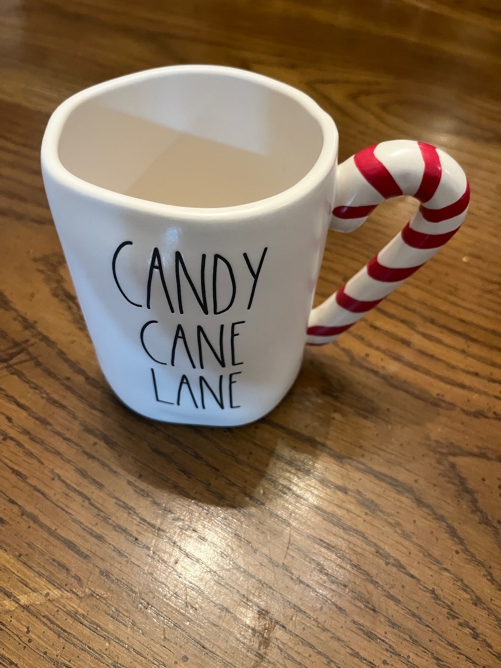 Rae Dunn Candy Cane Lane Mug with Red and‎ White Handle